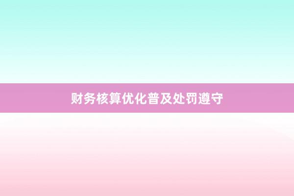 财务核算优化普及处罚遵守